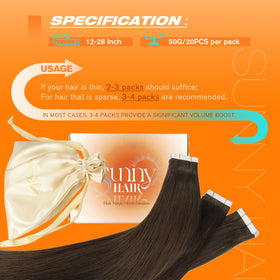 Back view of Sunny Hair Tape in Hair Extensions