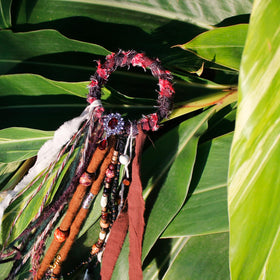 Back view of the dreadlock hair tie displaying its craftsmanship