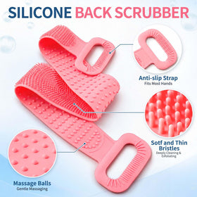 Back view of the Manmihealth silicone back scrubber showing massage nubs