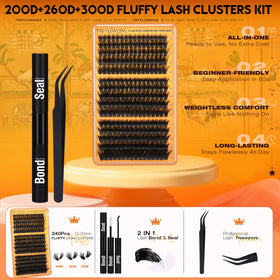 Back view of TNFVLONEINS lash clusters kit showing contents