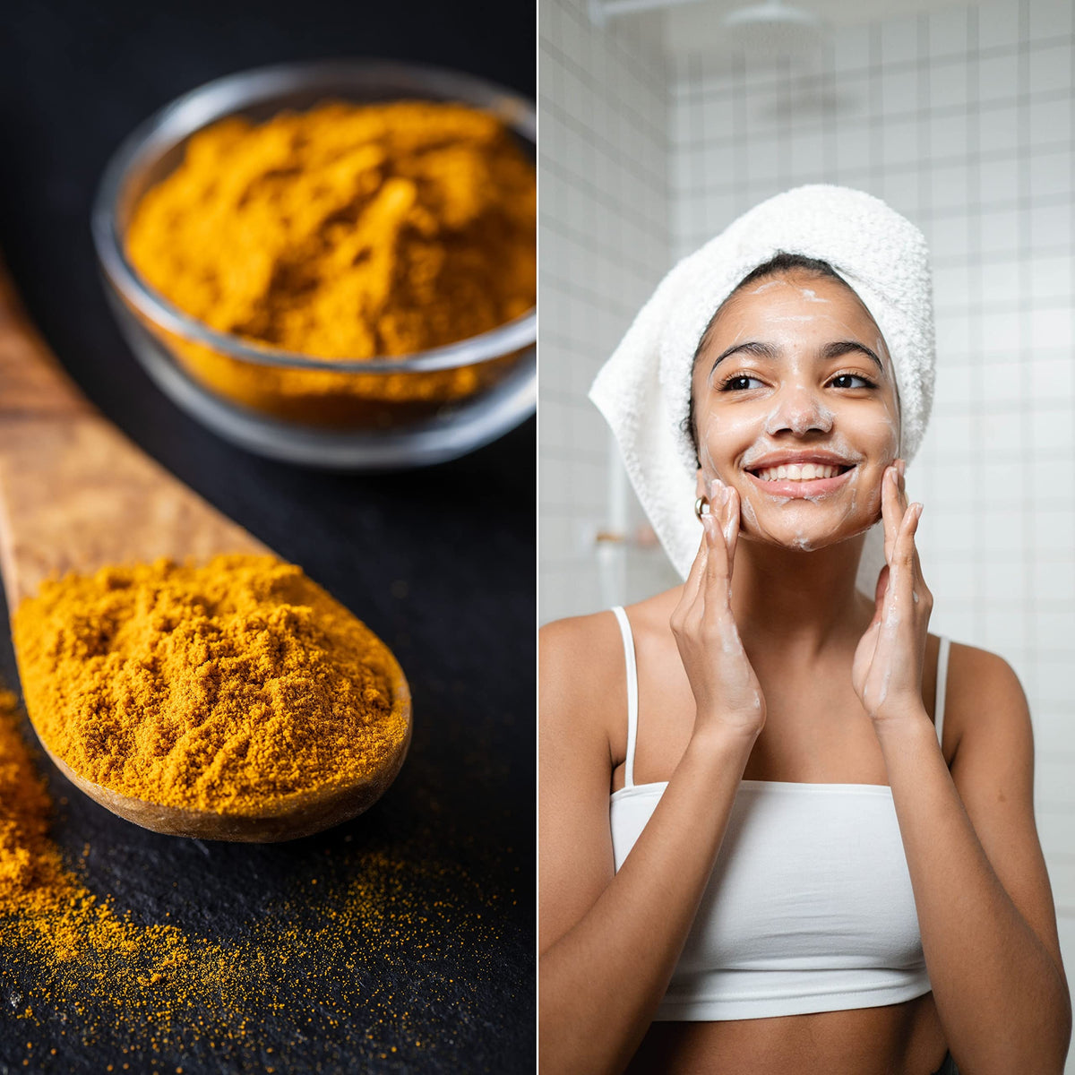 Back view of Turmeric and Kojic Skin Brightening Soap packaging with ingredients list