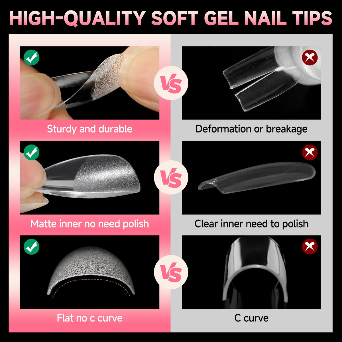 Back view of UNA GELLA Medium Almond Gel Nail Tips packaging