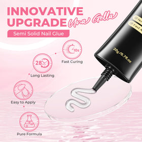 Back view of UNA GELLA nail glue packaging