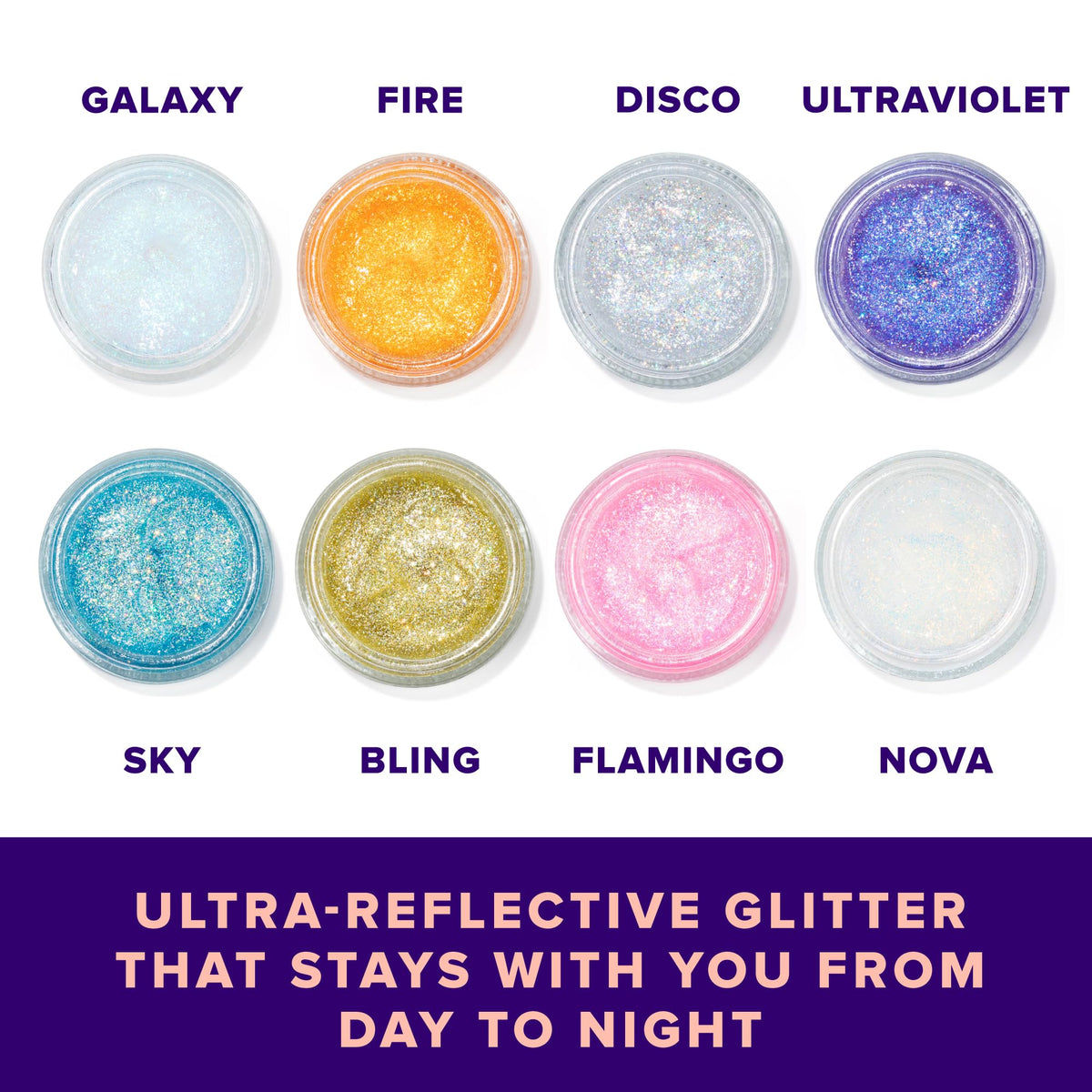 Back view of UNICORN SNOT Holographic Body Glitter Gel packaging