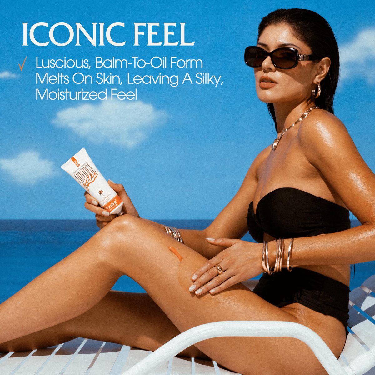 Back view of VACATION Orange Gelée SPF 30 sunscreen tube
