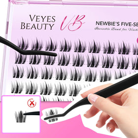 Back view of VEYESBEAUTY lash clusters packaging