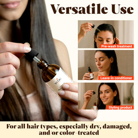 Back view of Vital Strands Batana Oil bottle