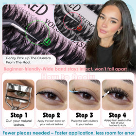 Back view of Winifred Fluffy Lash Clusters packaging