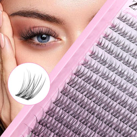 Back view of zanlufly Wispy Eyelash Clusters packaging