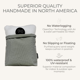 BADESOFA Luxury Bath Pillow S Charcoal on a hot tub