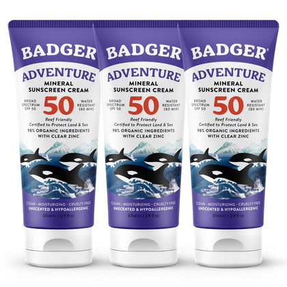 Badger Biodegradable Reef Safe Sunscreen SPF 50 front view