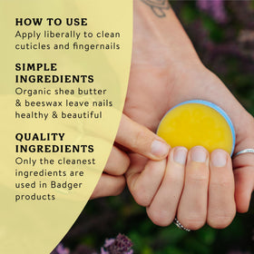 Badger Cuticle Cream ingredients list on packaging