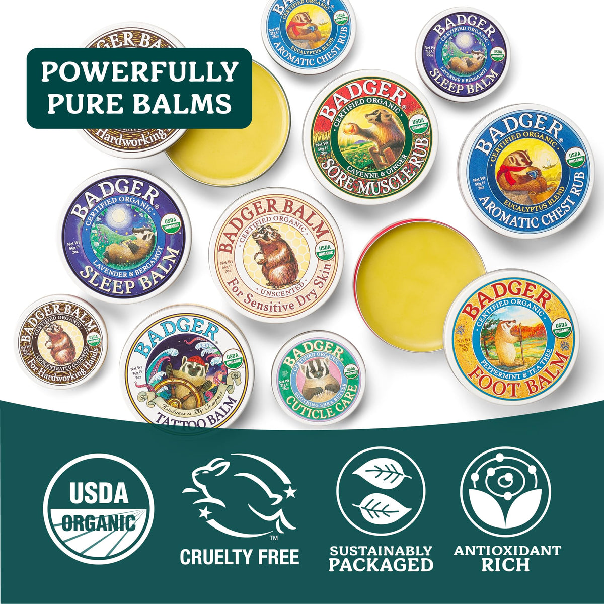 Badger Healing Balm tin in a garden setting