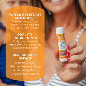 Badger Kids Sunscreen Face Stick SPF 35 outdoor scene