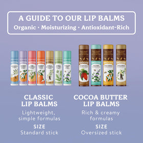 Badger Lavender Orange Lip Balm in hand