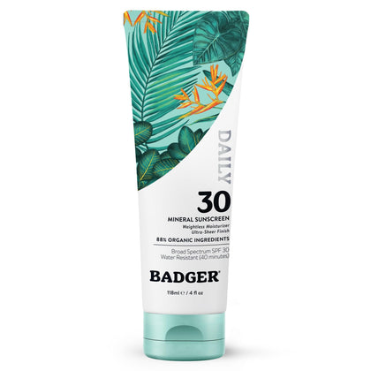 Badger Mineral Daily Sunscreen SPF 30 front view of packaging