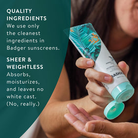 Badger Mineral Daily Sunscreen SPF 30 with beach accessories