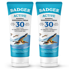 Badger Mineral Sunscreen Cream SPF 30 front view, 2.9 fl oz