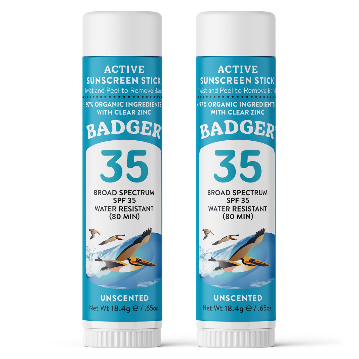 Badger Mineral Sunscreen Face Stick SPF 35 front view
