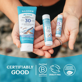 Badger Mineral Sunscreen Face Stick SPF 35 ready for travel