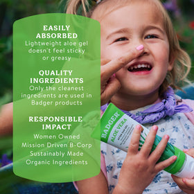 Badger Organic Aloe Vera Gel application on skin