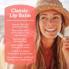 Badger Pink Grapefruit Lip Balm packaging with ingredients