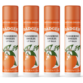 Badger Tangerine Breeze Lip Balm 4 Pack front view