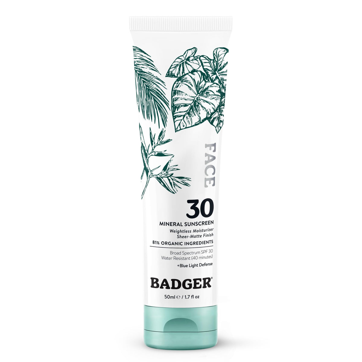 Badger Zinc Oxide Face Sunscreen SPF 30 front view