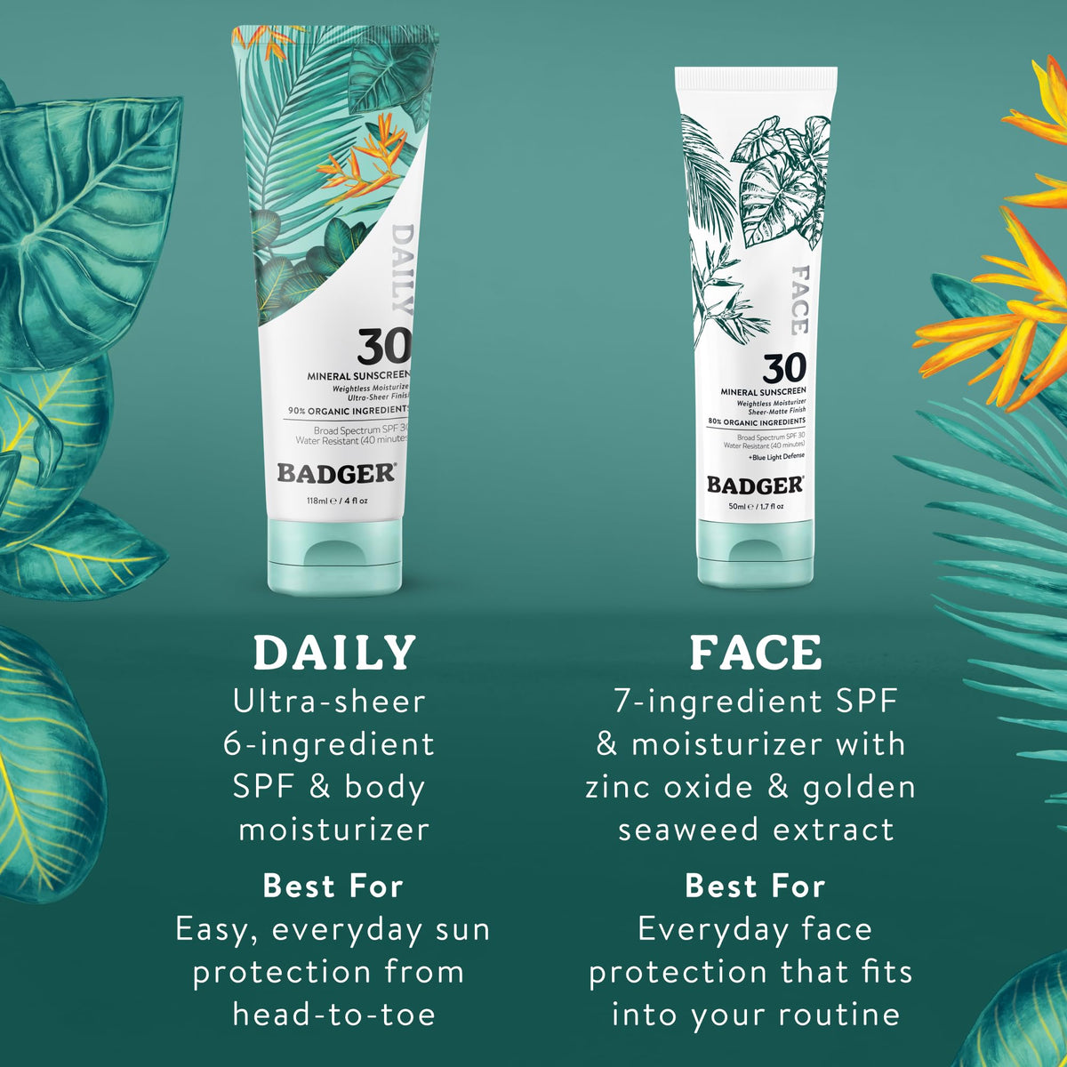 Badger Zinc Oxide Face Sunscreen SPF 30 outdoor use
