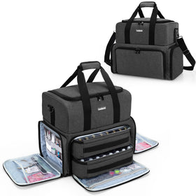 BAFASO Nail Polish Organizer black front view with UV lamp