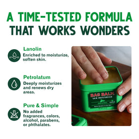 Bag Balm Original Skin Moisturizer 4oz tin open showing balm