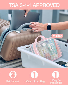 BAGSMART Clear Toiletry Bag 3-Pack packaging