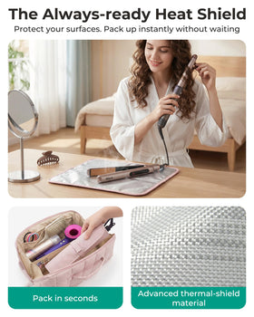 BAGSMART Hair Tools Travel Bag with heat-resistant mat displayed