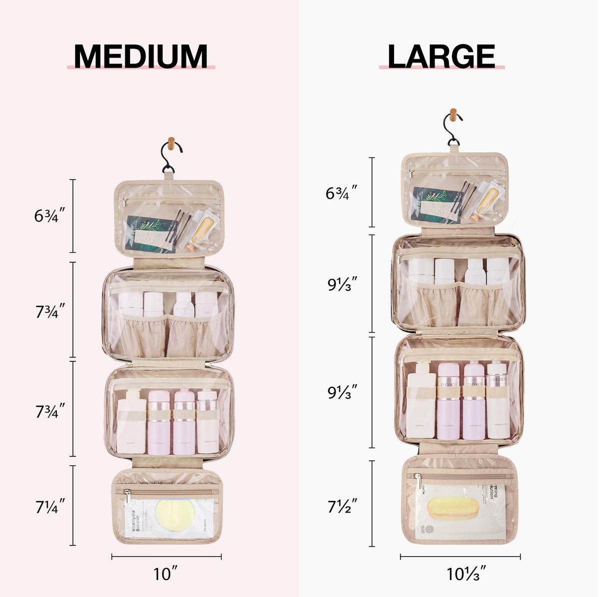 BAGSMART Hanging Toiletry Bag with hook attached
