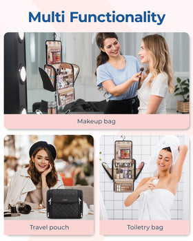 BAGSMART Hanging Travel Toiletry Bag hanging on a hook
