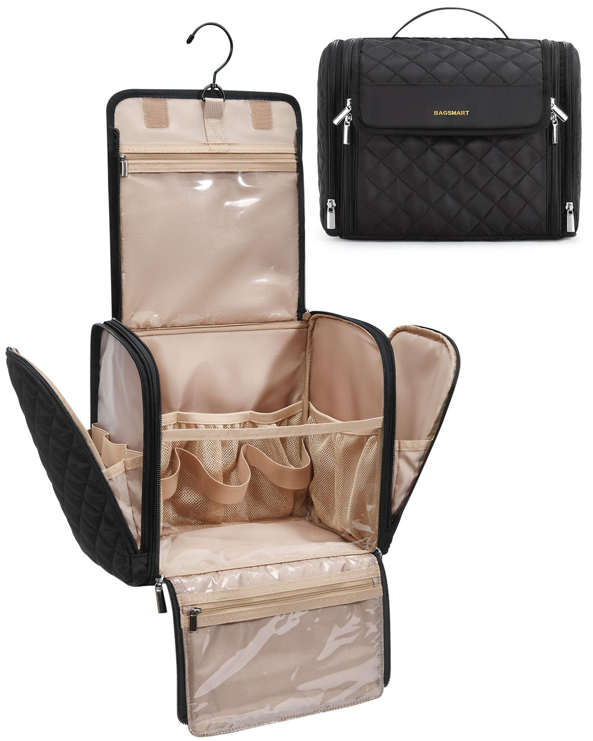 BAGSMART Hanging Travel Toiletry Bag with handle detail