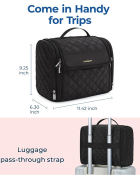 BAGSMART Hanging Travel Toiletry Bag with makeup brushes compartment