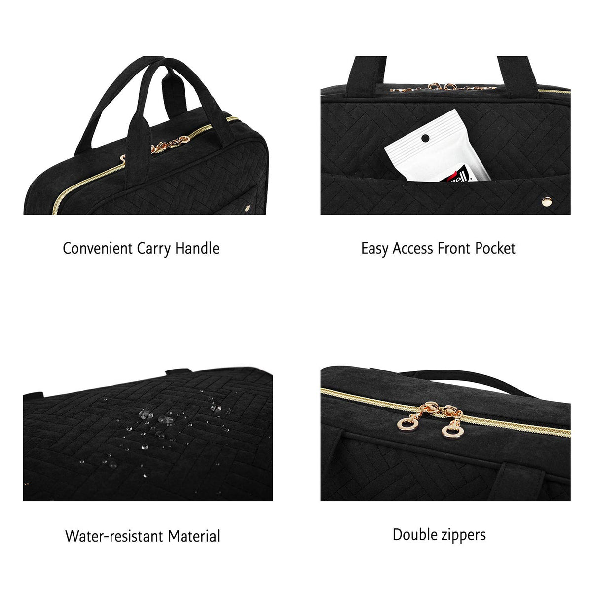 BAGSMART Large Toiletry Bag back view showing pocket