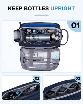BAGSMART Large Travel Toiletry Bag with elasticated straps for bottles