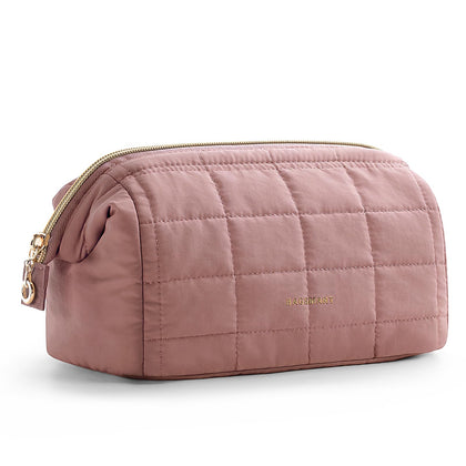 BAGSMART Makeup Bag Dark Pink front view