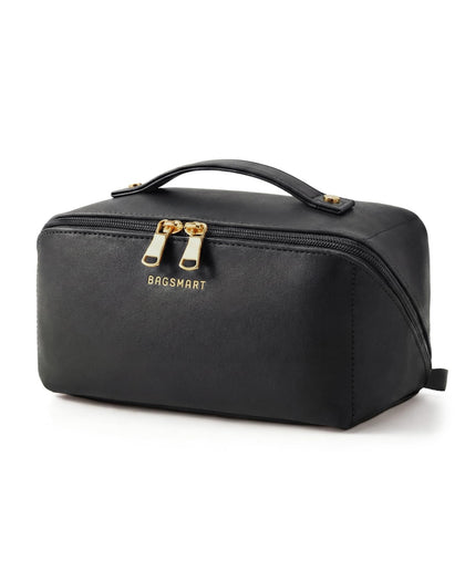 BAGSMART Makeup Bag front view in black