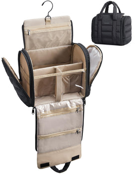 BAGSMART Makeup Bag front view in black