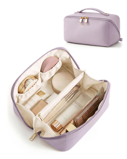 BAGSMART Makeup Bag front view in Blush Purple