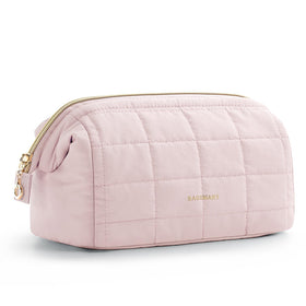 BAGSMART Makeup Bag front view in pink