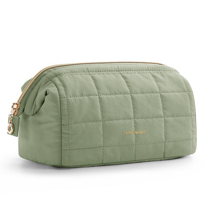 BAGSMART Makeup Bag in Sage Green front view