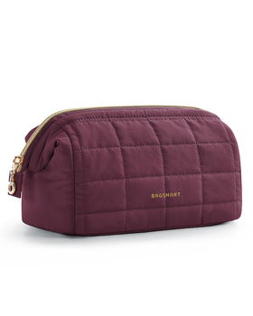BAGSMART Makeup Bag Plum Purple front view