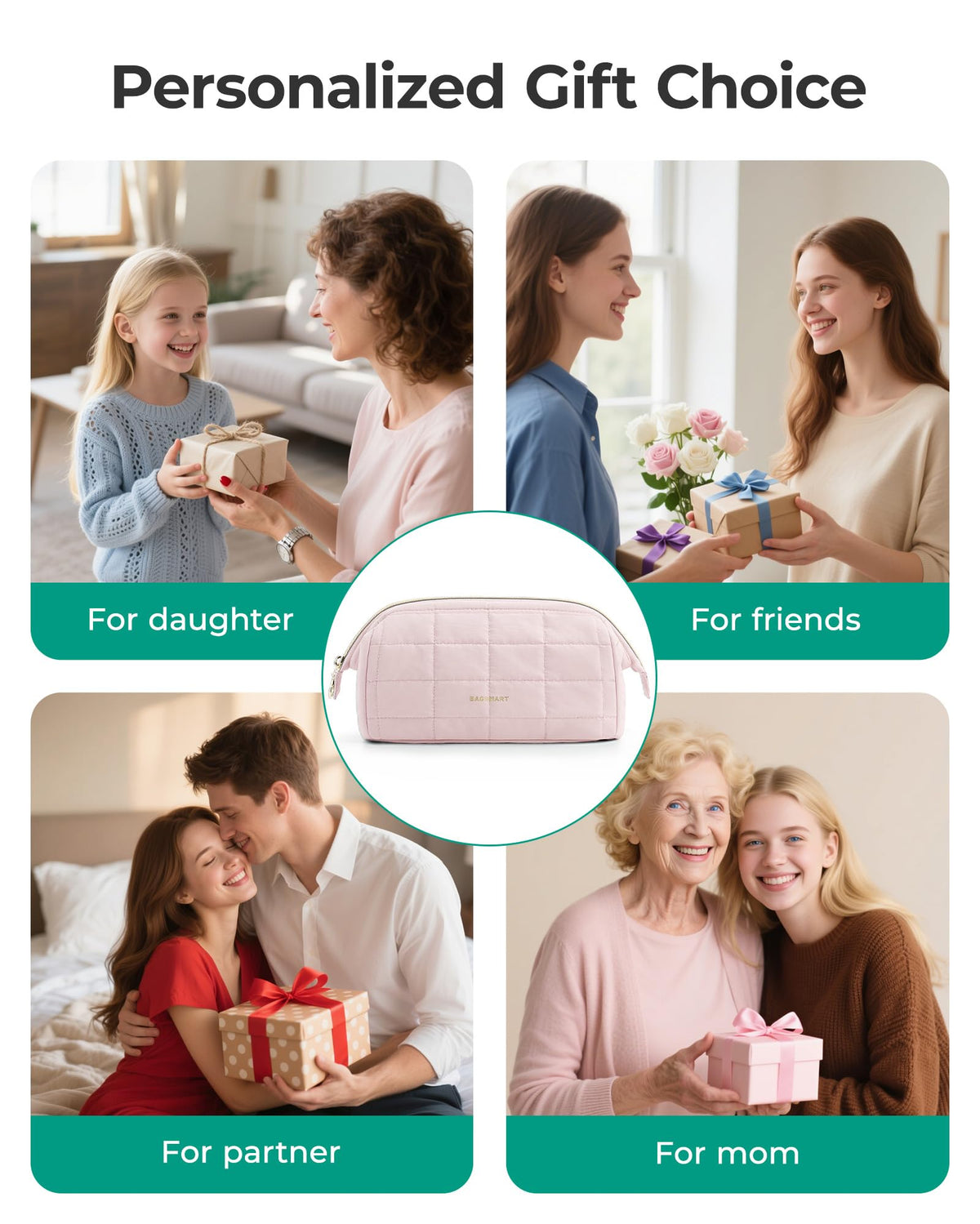 BAGSMART Makeup Bag showing wide-open design