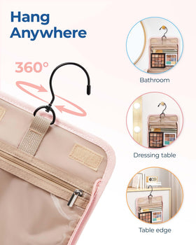 BAGSMART Makeup Bag top view with handle