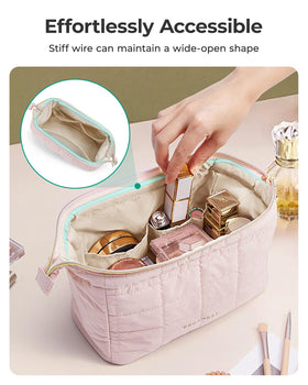 BAGSMART Makeup Bag with open wide opening for easy access