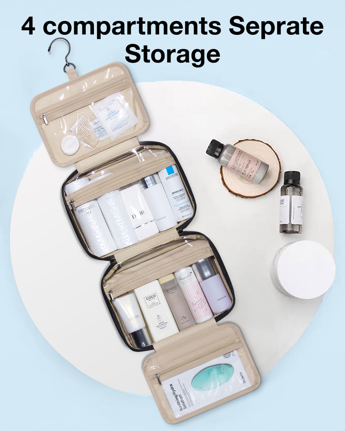 BAGSMART organizer opened displaying multiple compartments